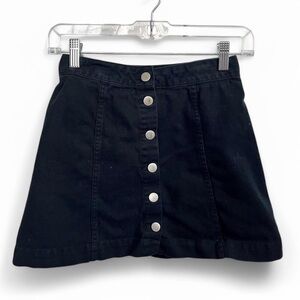 Black button up miniskirt